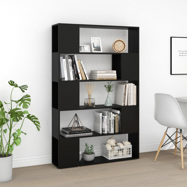 Librería separador madera contrachapada negro 100x24x155 cm M 4