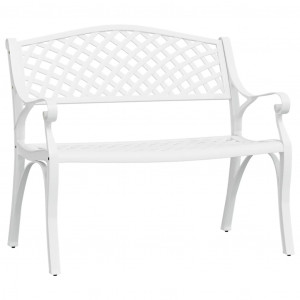 Banco de jardim 102 cm alumínio fundido branco H