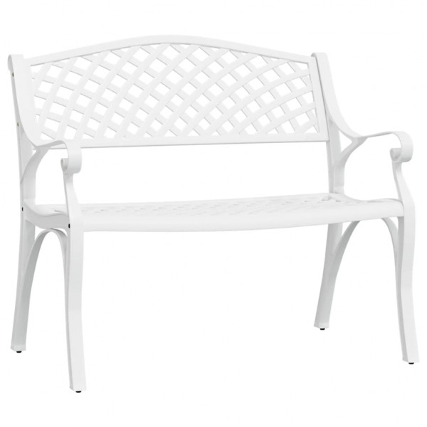 Banco de jardín de aluminio fundido blanco102 cm M 2