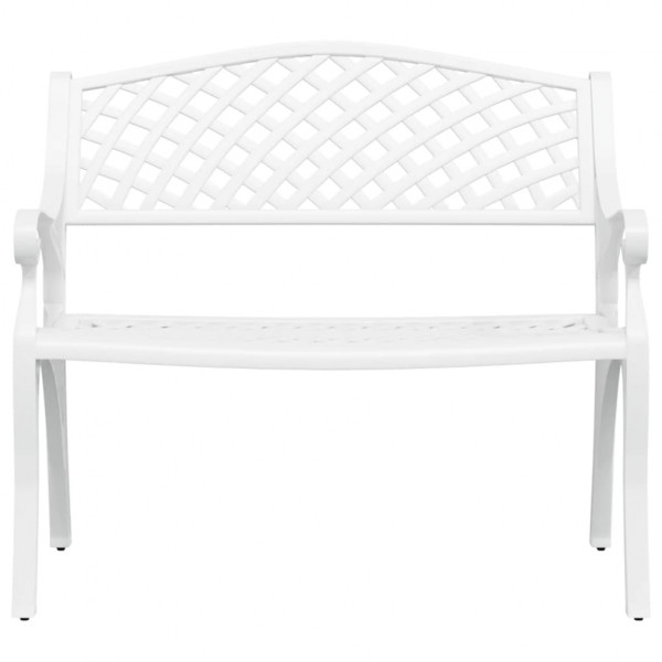 Banco de jardín de aluminio fundido blanco102 cm M 3