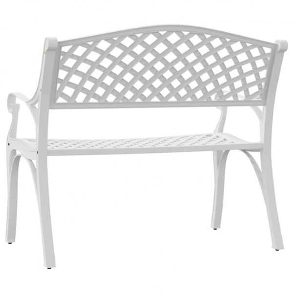 Banco de jardín de aluminio fundido blanco102 cm M 5