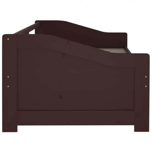Sofá cama 3 plazas madera maciza pino marrón oscuro 90x200 cm M 5