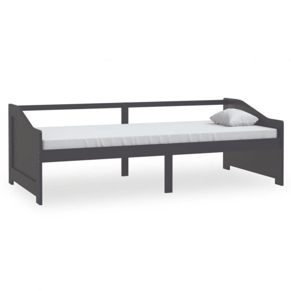 Sofá cama 3 plazas madera maciza pino gris oscuro 90x200 cm M 2