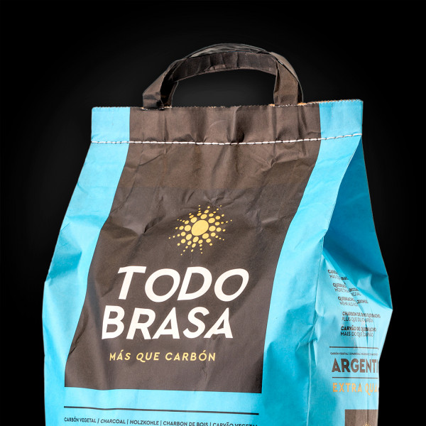 Carbón argentino Todobrasa. Bolsa de 3 KG. Pack 6 UDS. M 3
