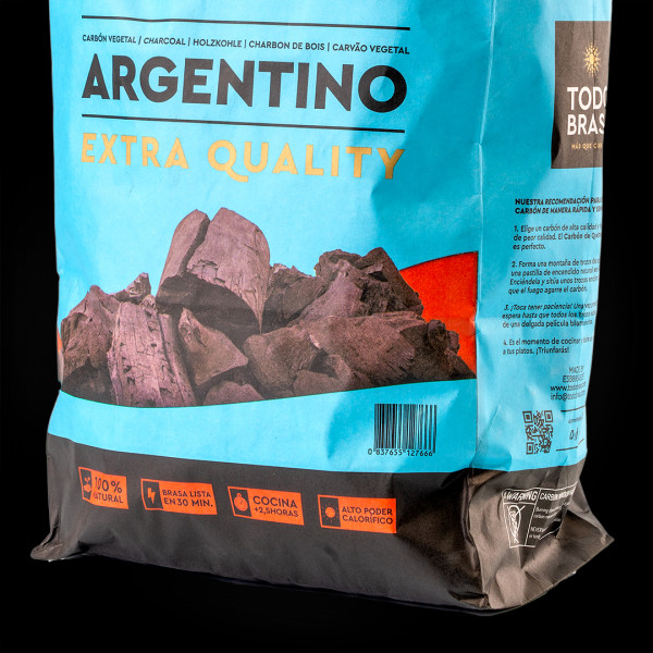 Carbón argentino Todobrasa. Bolsa de 3 KG. Minipalet 60 UDS. M 4
