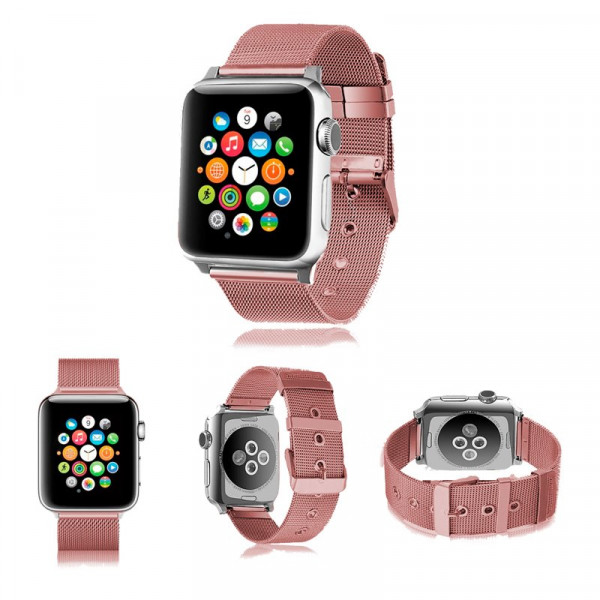 Cintura COOL para Apple Série 1 / 2 / 3 / 4 / 5 / 6 / 7 / 8 / 9 / SE (42 / 44 / 45 mm) Pink Metal M 3