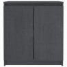 Armario auxiliar madera maciza de mango gris 60x36x65 cm 3