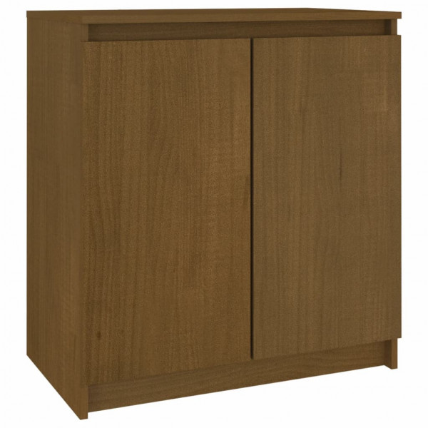 Armario auxiliar madera maciza de mango marrón miel 60x36x65 cm M 2