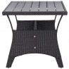 Mesa de jardim 120x70x66 cm vime PE preto 3