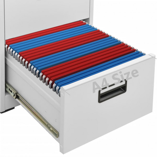 Armario archivador de acero gris claro 46x62x133 cm M 3