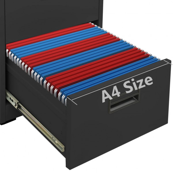 Armario archivador de acero antracita 46x62x133 cm M 3