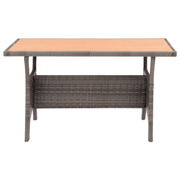 Mesa de jardín ratán sintético gris 120x70x66 cm M 2