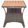 Mesa de jardim 120x70x66 cm vime PE cinzento 4