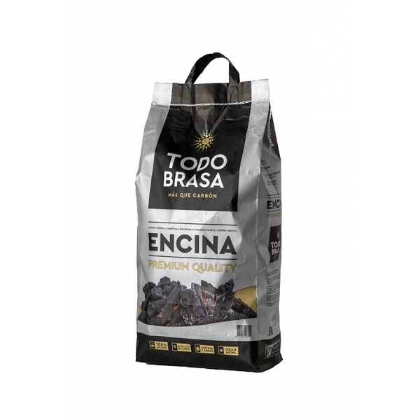 Carbón de encina Todobrasa. Bolsa de 4 KG  Minipalet 50 UDS. D