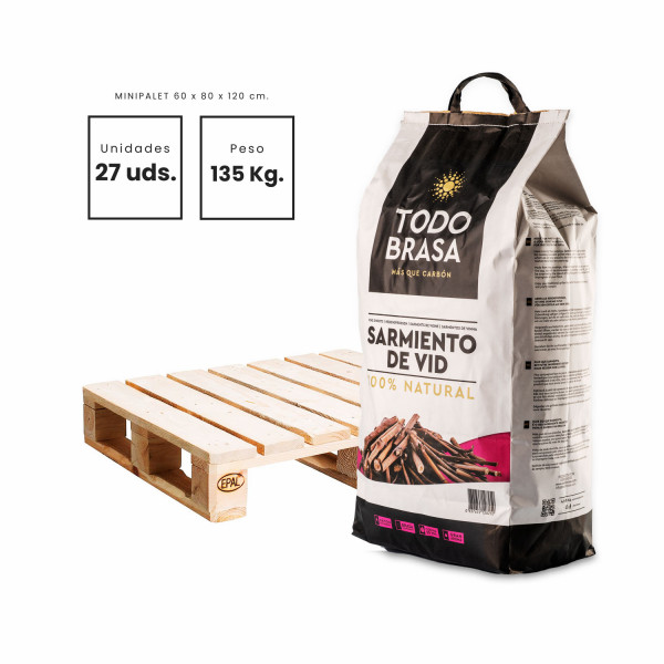 Tiro de videira. Saco de 5kg. Mini palete 27 UNIDADES. M 2