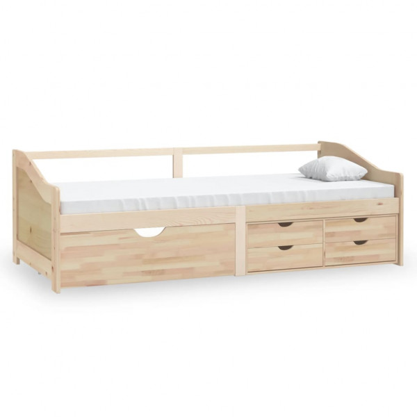 Sofá cama 3 plazas con cajones madera maciza pino 90x200 cm D