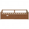 Sofá-cama 3 lugares c/ gavetas 90x200 cm pinho castanho-mel 5