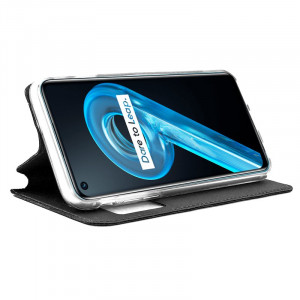 Fundação COOL Capa de Flip para Realme 9i / Oppo A76 / A96 Black Lise H