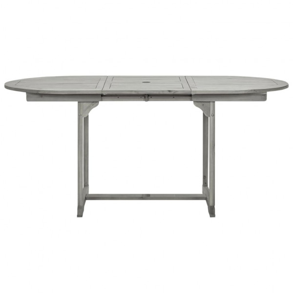 Mesa de jantar p/ jardim (120-170)x80x75 cm acácia maciça M 5