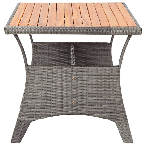 Mesa de jardín de madera maciza de acacia gris 120x70x66 cm M 3