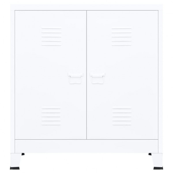 Aparador de arrumação industrial 90x40x100 cm aço branco M 3