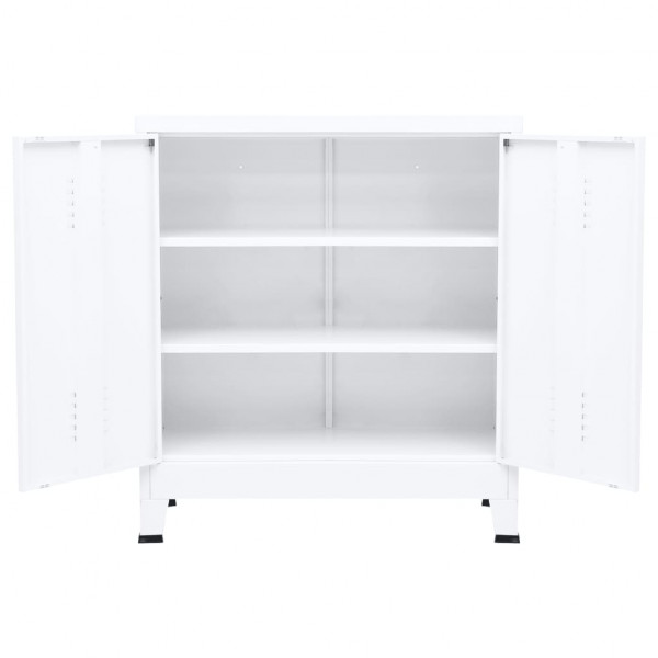 Aparador de arrumação industrial 90x40x100 cm aço branco M 4