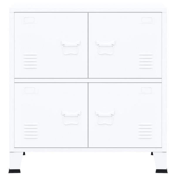 Baúl de almacenaje industrial acero blanco 75x40x80 cm M 3