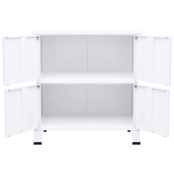 Baúl de almacenaje industrial acero blanco 75x40x80 cm M 4