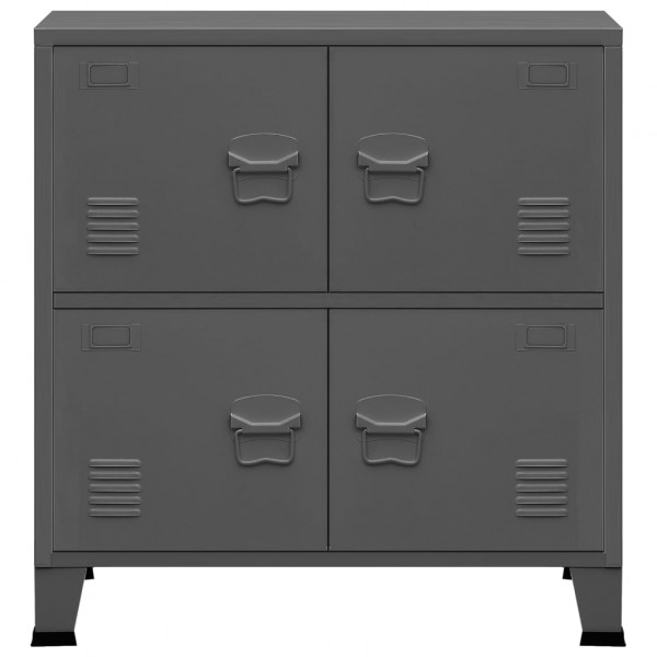 Aparador de arrumação industrial 75x40x80 cm aço antracite M 3