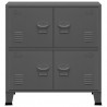 Aparador de arrumação industrial 75x40x80 cm aço antracite 3
