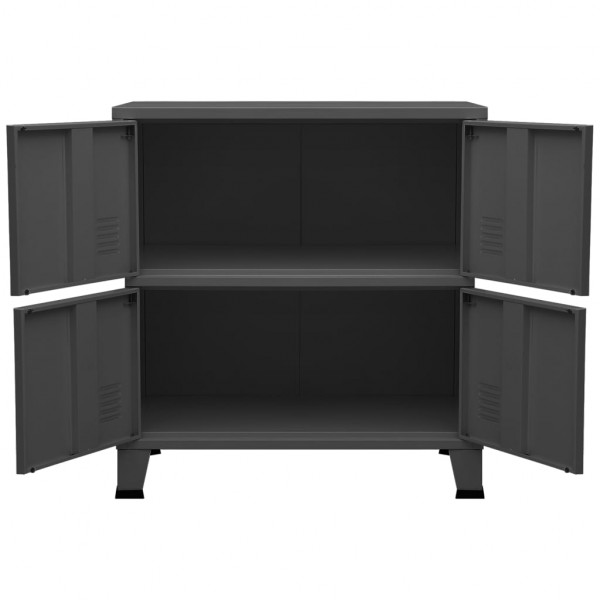 Aparador de arrumação industrial 75x40x80 cm aço antracite M 4