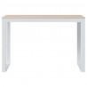 Escritorio de ordenador aglomerado blanco y roble 110x60x73 cm 3