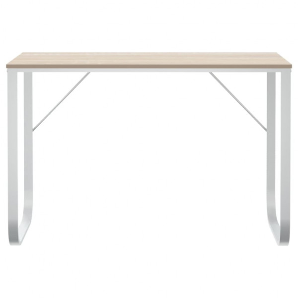 Escritorio de ordenador aglomerado blanco y roble 110x60x73 cm M 3