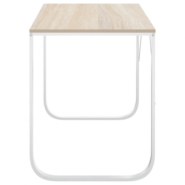 Escritorio de ordenador aglomerado blanco y roble 110x60x73 cm M 4