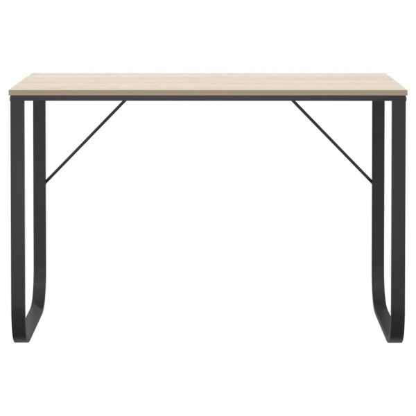 Escritorio de ordenador aglomerado negro y roble 110x60x73 cm M 3