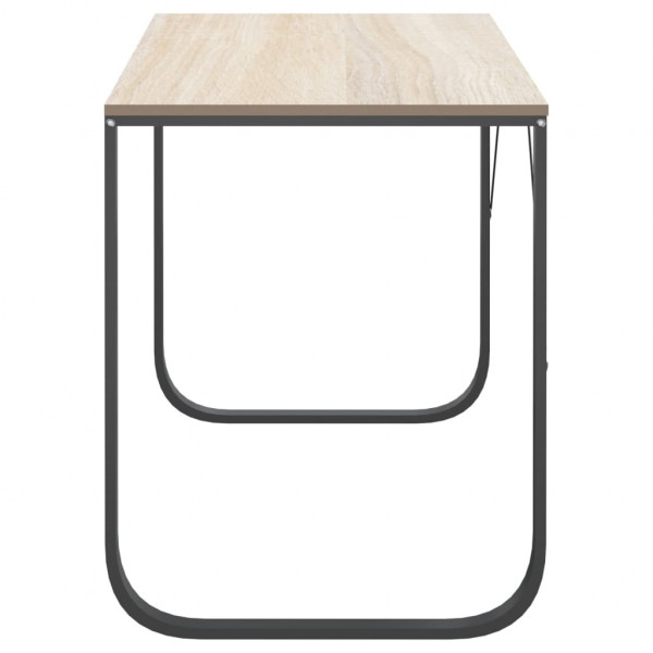 Escritorio de ordenador aglomerado negro y roble 110x60x73 cm M 4