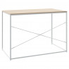 Escritorio de ordenador aglomerado blanco y roble 110x60x70 cm 5