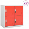 Cacifos 2 pcs 90x45x92.5 cm aço cinzento-claro e vermelho 1