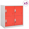 Cacifos 5 pcs 90x45x92.5 cm aço cinzento-claro e vermelho 1