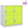 Cacifos 5 pcs 90x45x92.5 cm aço cinzento-claro e verde 1