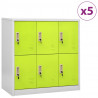 Armarios taquilla 5 uds de acero gris y verde 90x45x92.5 cm 1