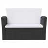 Set muebles de jardín 8 piezas y cojines ratán sintético negro 4