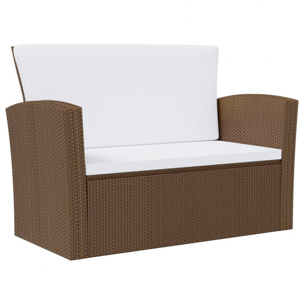 Set muebles de jardín 16 pzas y cojines ratán sintético marrón M 5
