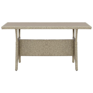 Mesa de jardín de ratán sintético gris 120x70x66 cm H