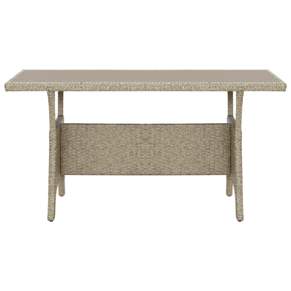 Mesa de jardín de ratán sintético gris 120x70x66 cm M 2