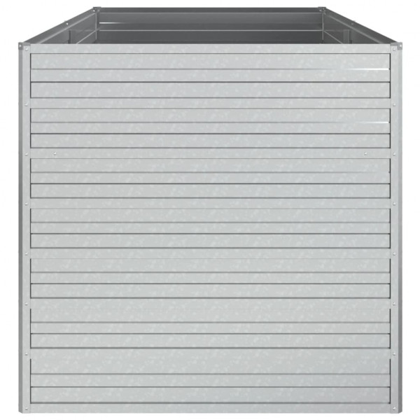 Canteiro elevado de jardim 160x80x77cm aço galvanizado prateado M 5