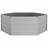 Canteiro elevado de jardim 129x45 cm aço galvanizado prateado 5