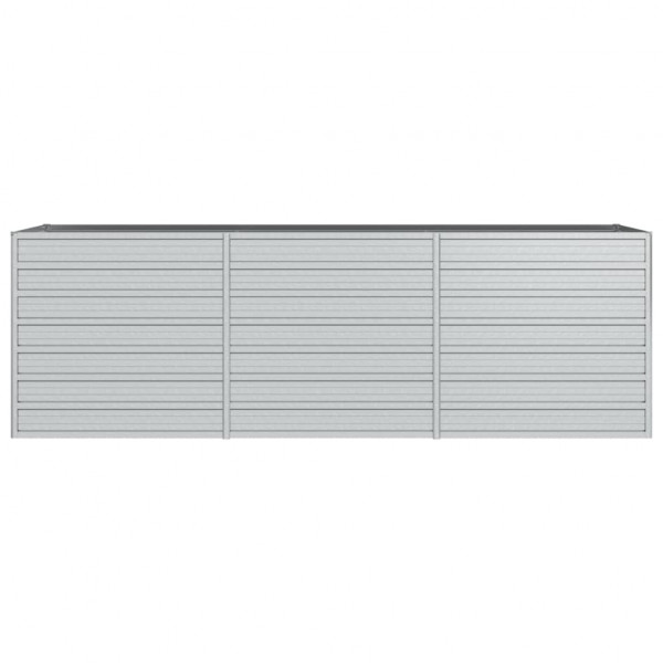 Canteiro elevado de jardim 240x80x77cm aço galvanizado prateado M 4
