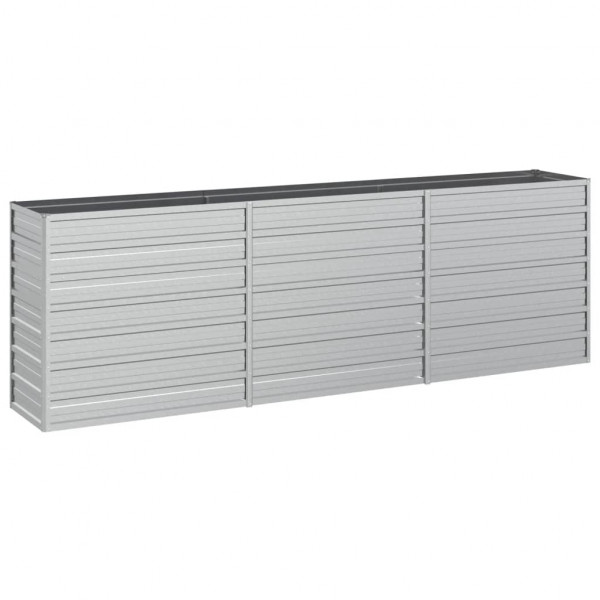 Arriate de acero galvanizado plateado 240x40x77 cm M 2