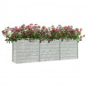 Canteiro elevado de jardim 240x40x77cm aço galvanizado prateado 3